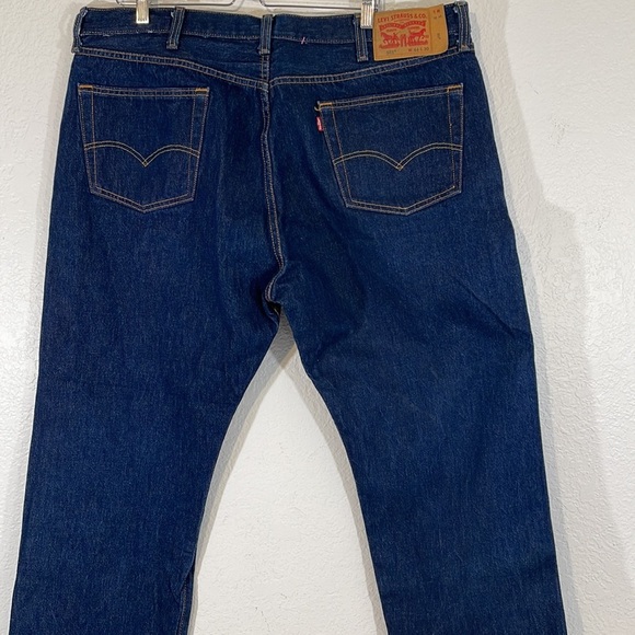 Levi Strauss & Co. Levi’s 501 Waterless Button Fly Dark Blue Denim Jeans 44 x 30 - Picture 6 of 11